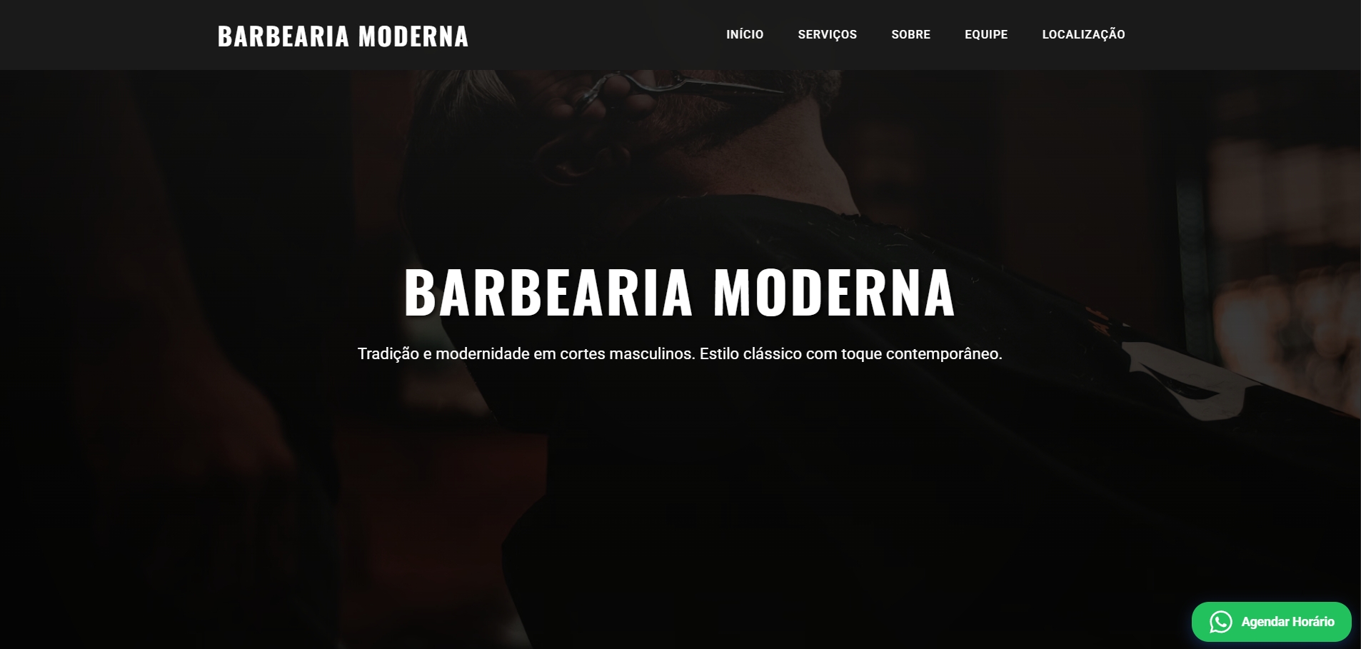 Preview do modelo de site Barbearia Clássica