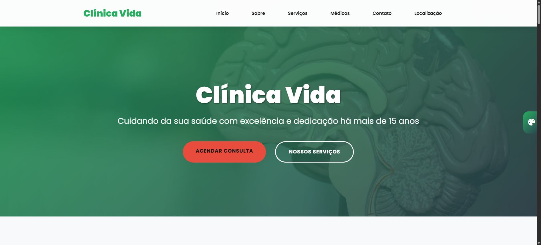 Preview do template Clínica Bem Estar