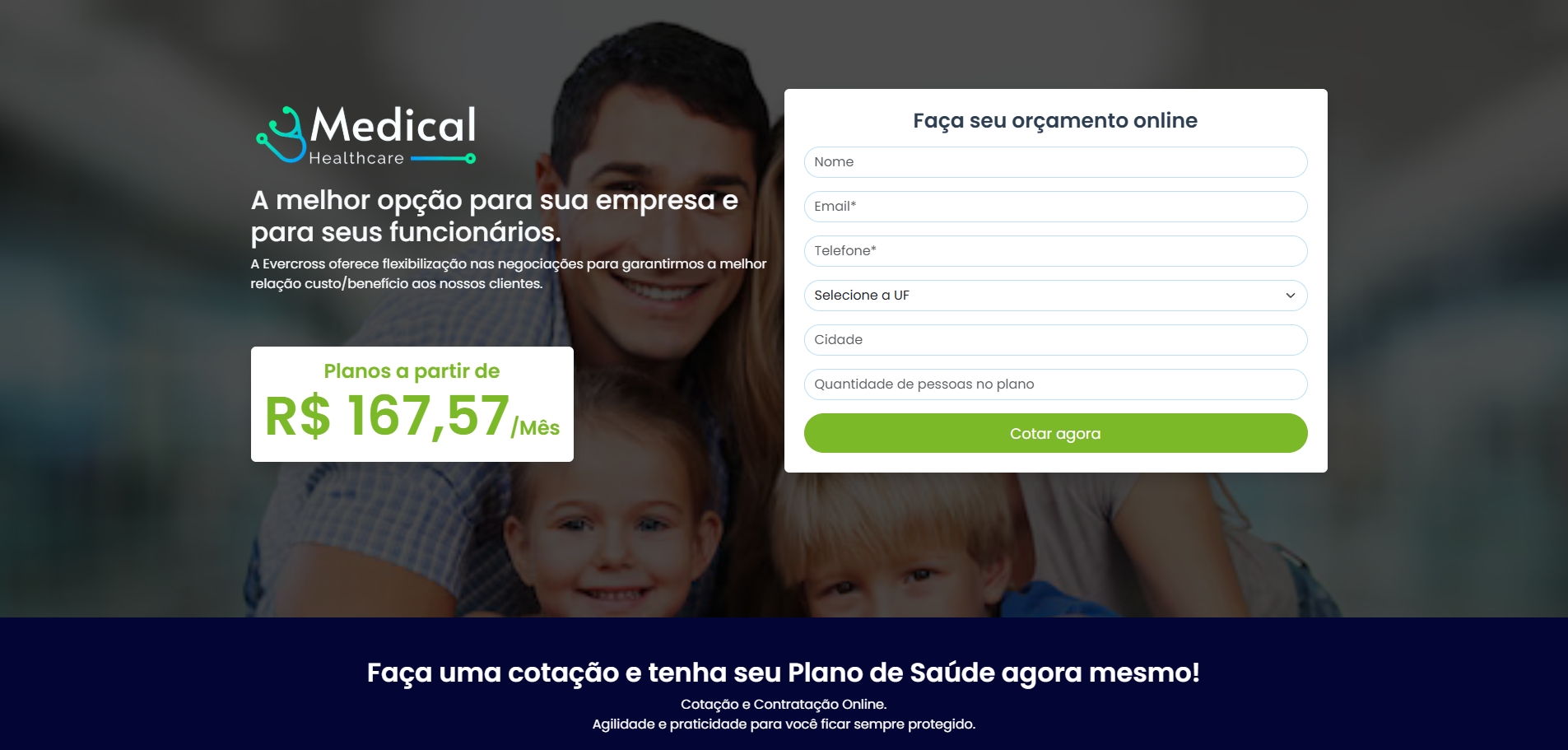 Preview do modelo de site Cotação de Plano de Saúde 001