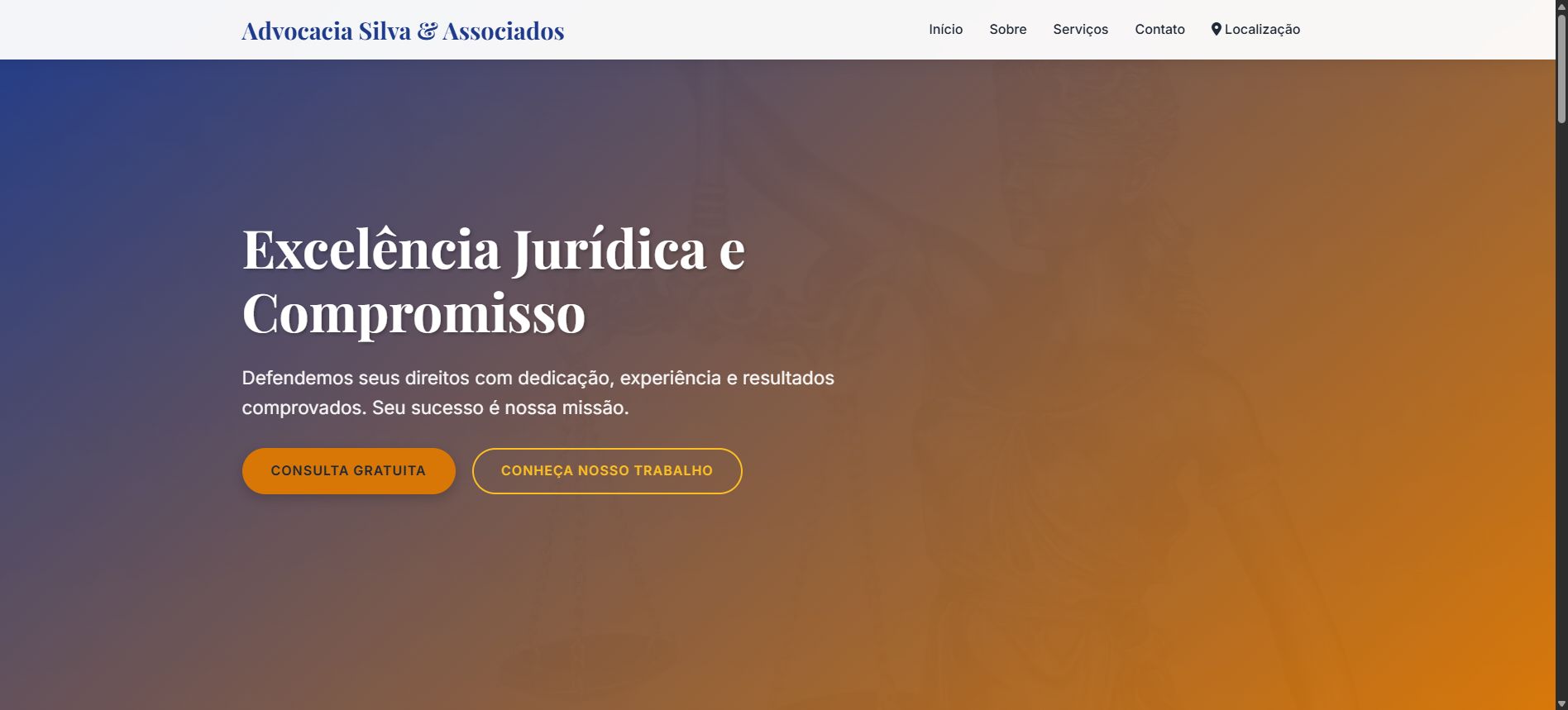 Preview do template Advocacia Moderna