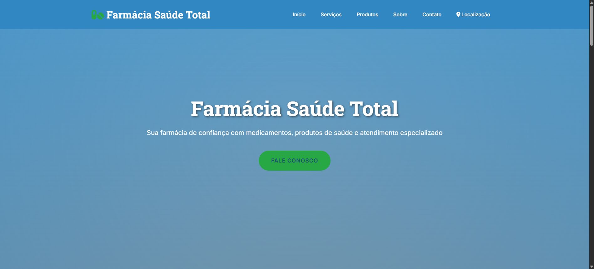 Preview do template Farmácia Popular