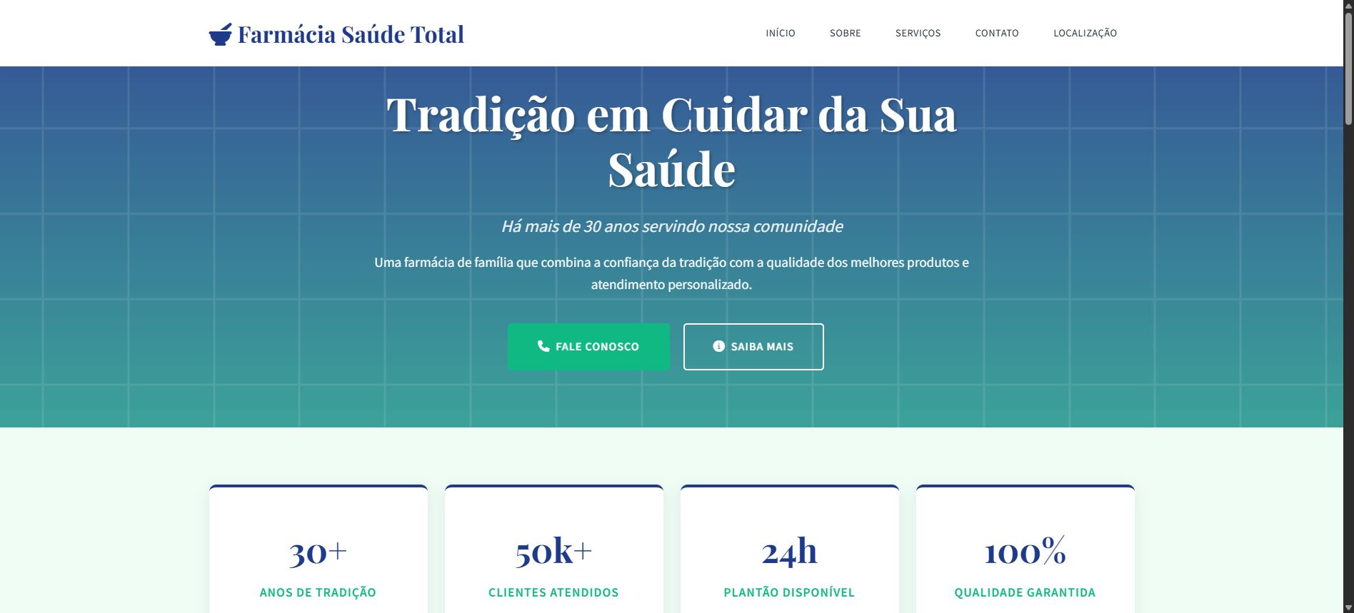 Preview do template Farmácia de Manipulação