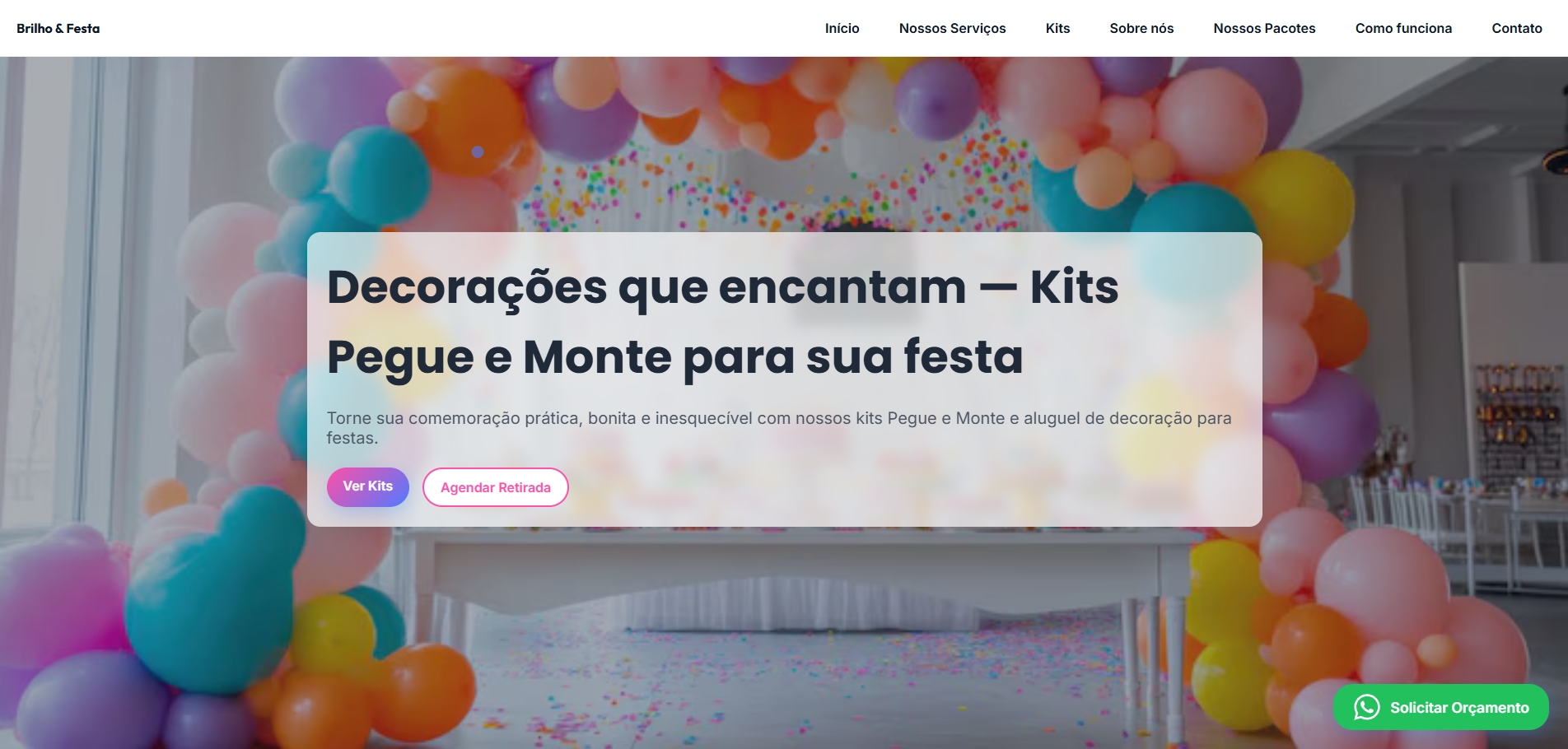 Preview do modelo de site Festas, Eventos, Pegue e Monte 003