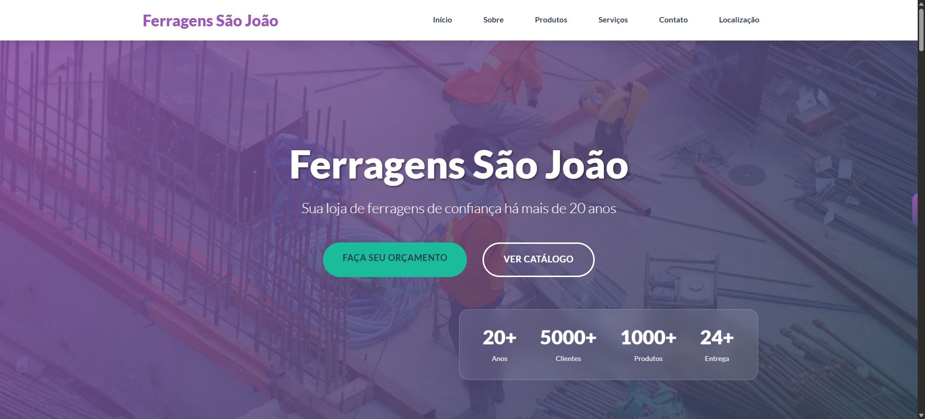 Preview do template Ferragens Industrial