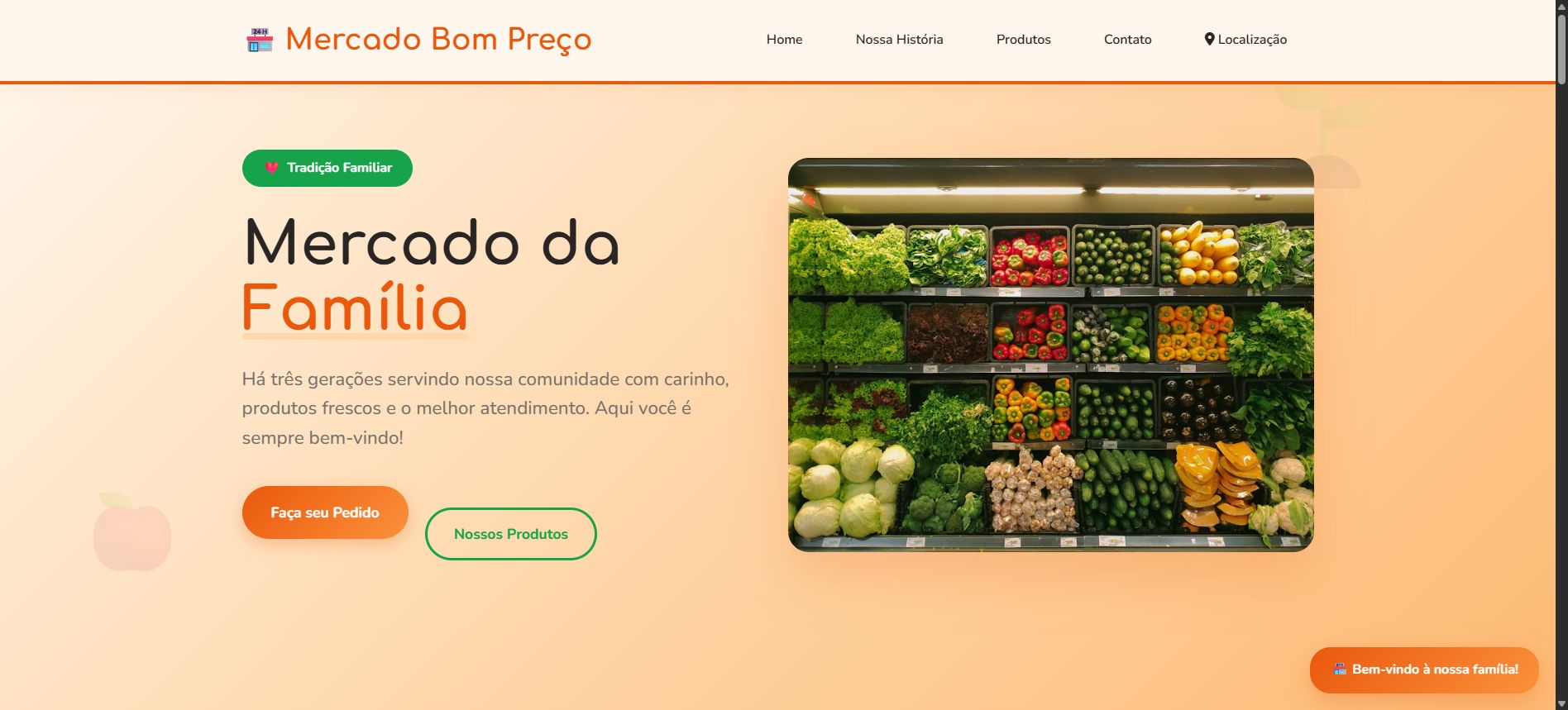 Preview do template Supermercado Moderno