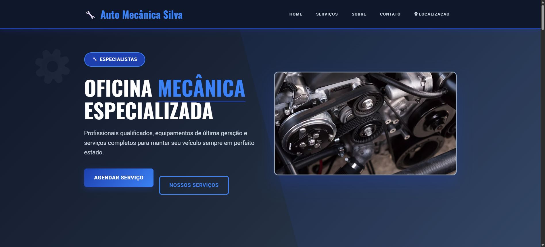 Preview do template Oficina Especializada