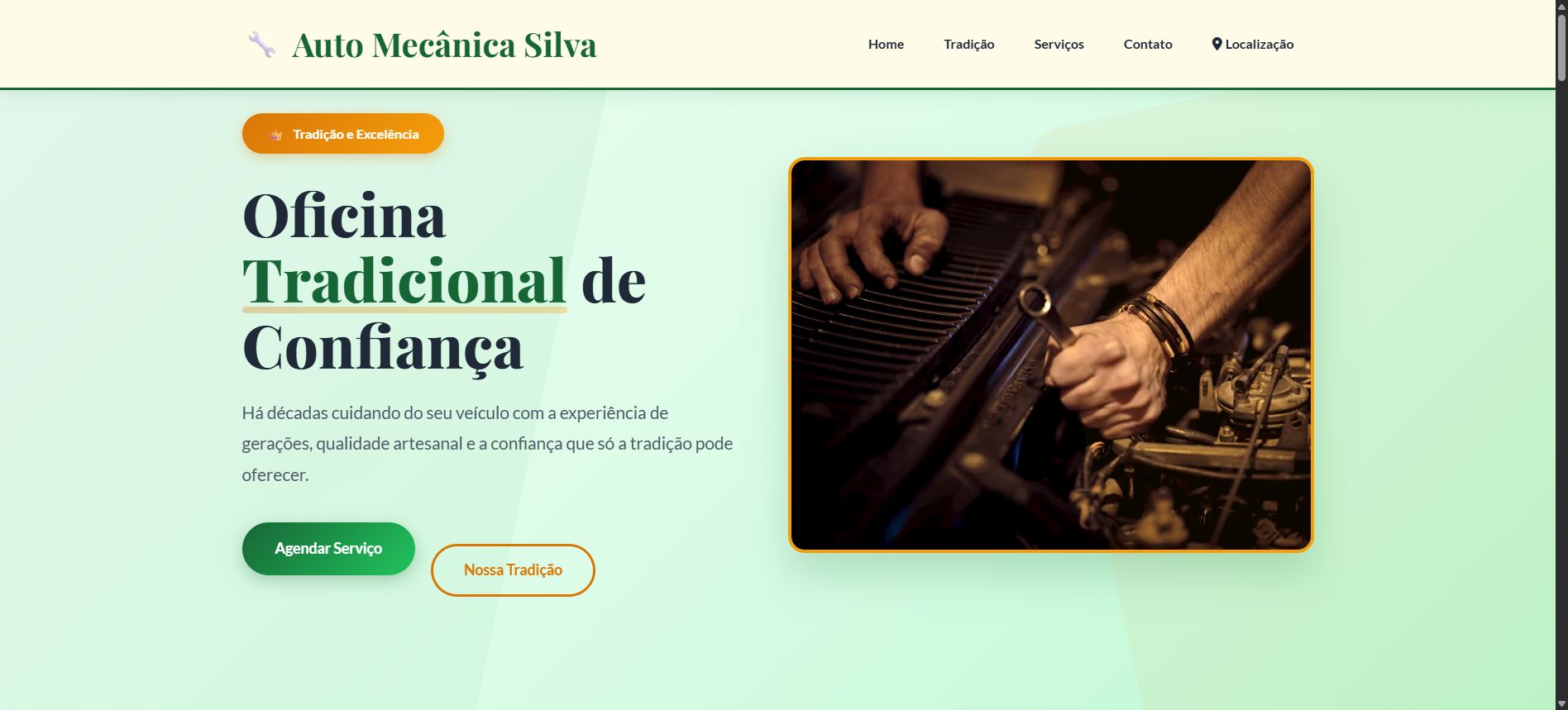 Preview do template Auto Center