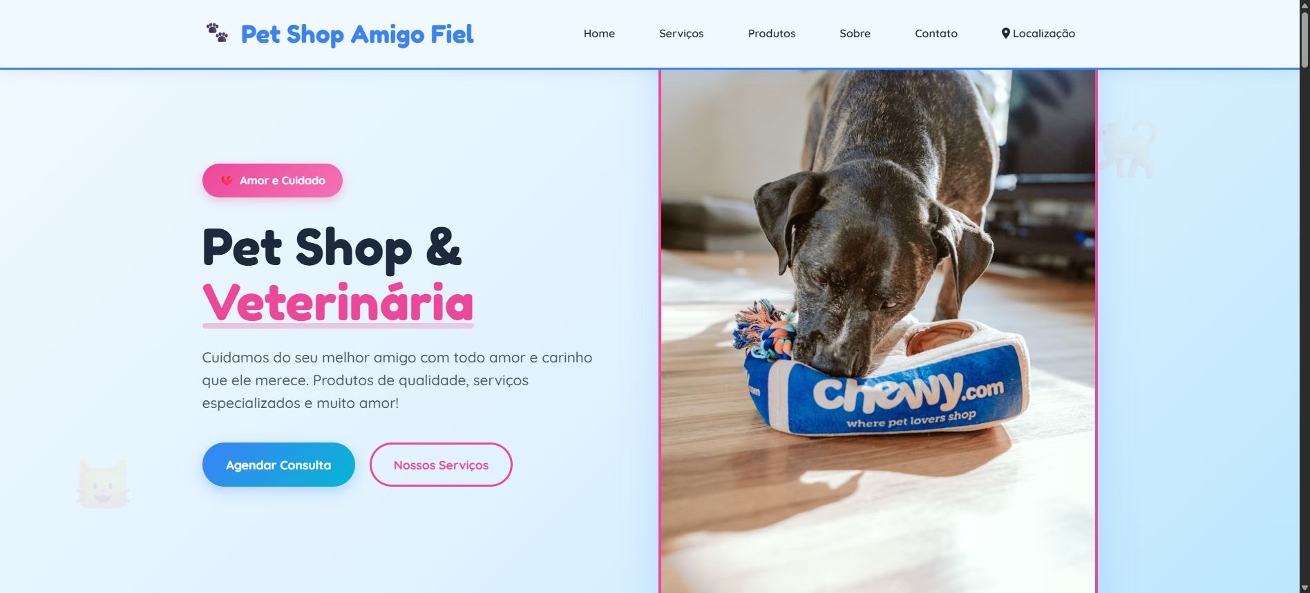 Preview do template Pet Shop Amigo