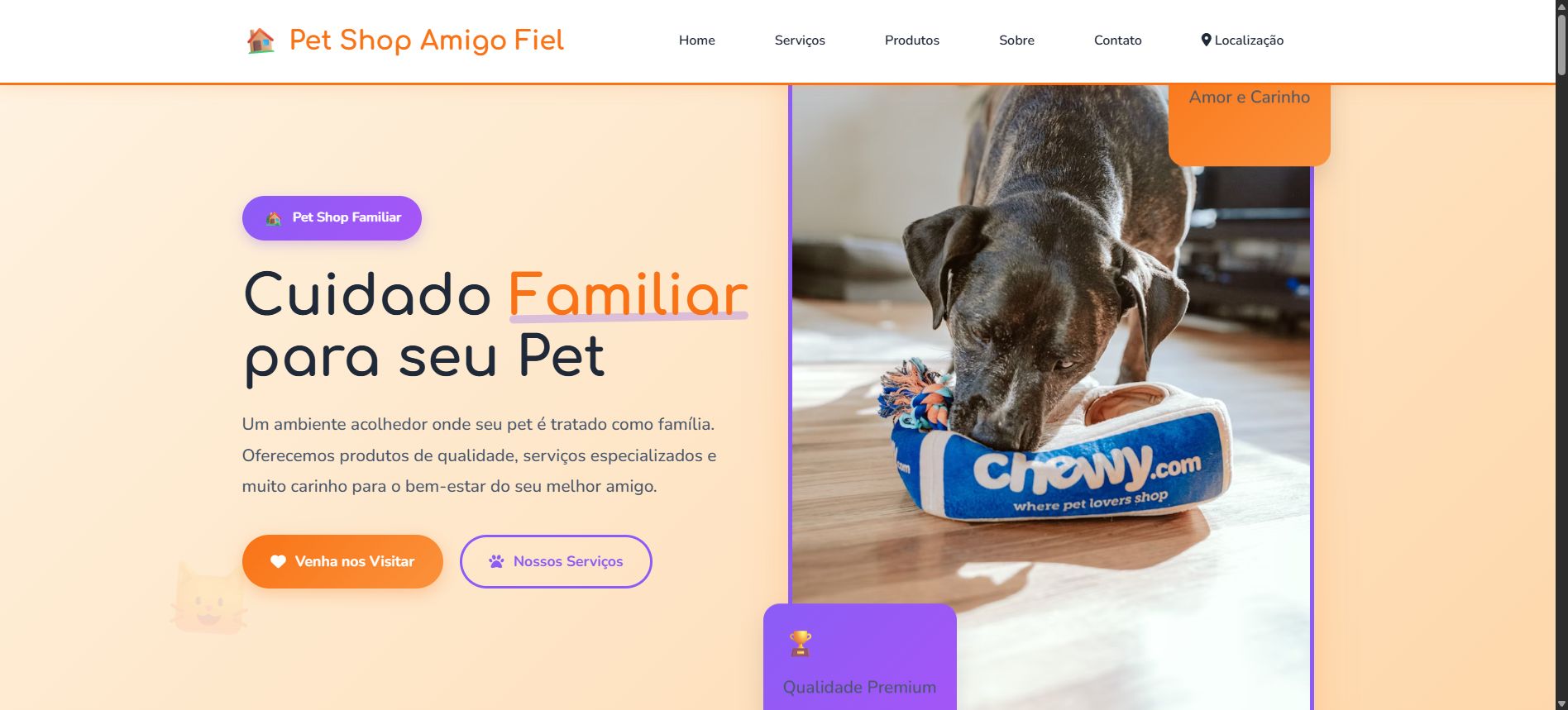 Preview do template Pet Care Center