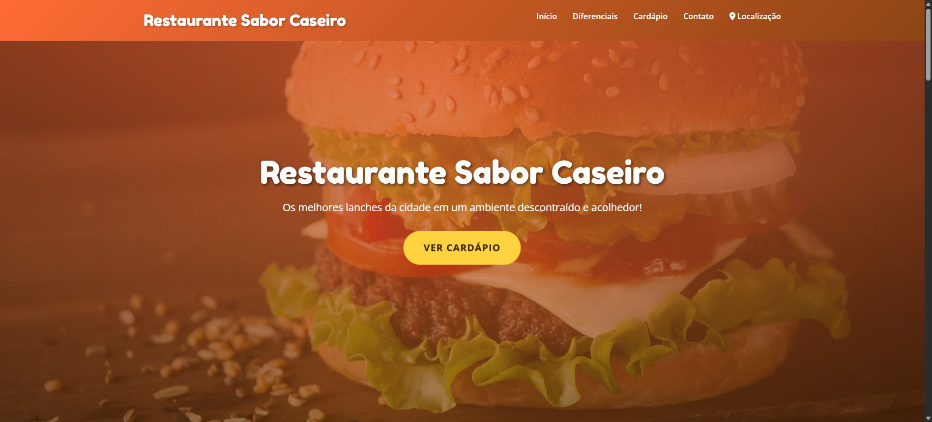 Preview do template Fast Food Moderno