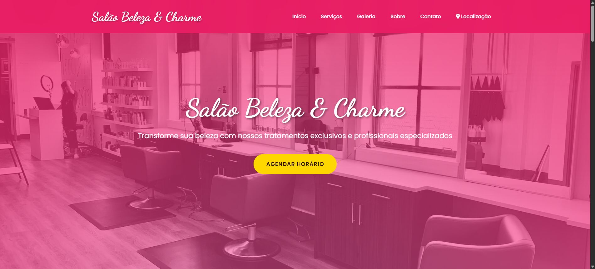 Preview do template Salão Elegante