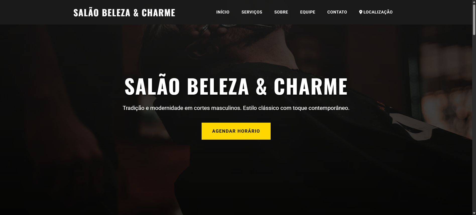 Preview do template Barbearia Clássica